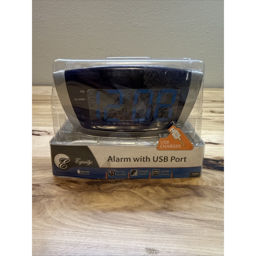 75904 Equity by La Crosse AC Powered Blue LED Digital Alarm Clock